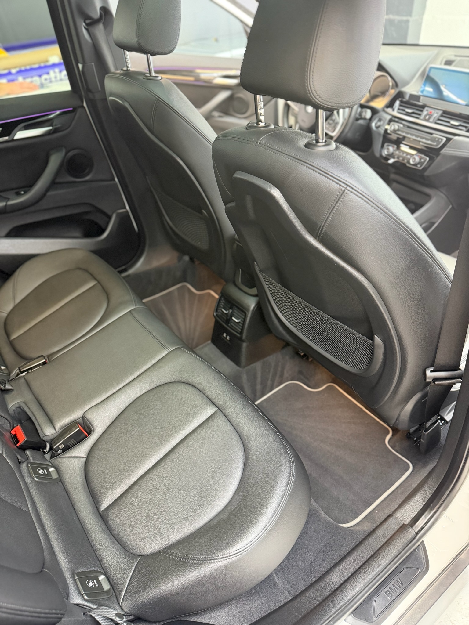 Cleaned BMW back seats after a Standard interior detail at Detail Tech