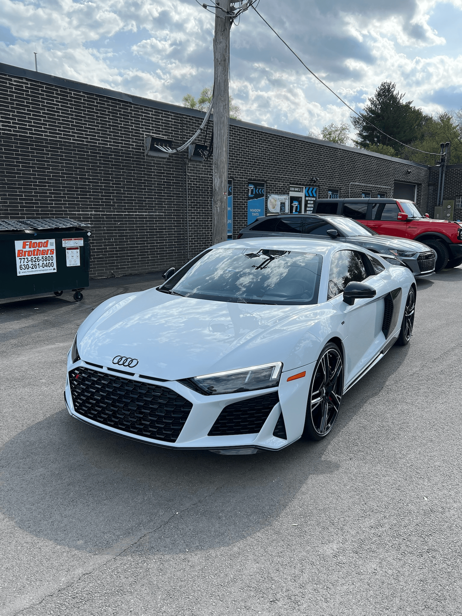 White Audi R8 after a Standard exterior detail at Detail Tech