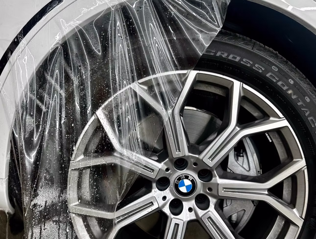 Legend paint protection film applied to a BMW fender and wheel arch