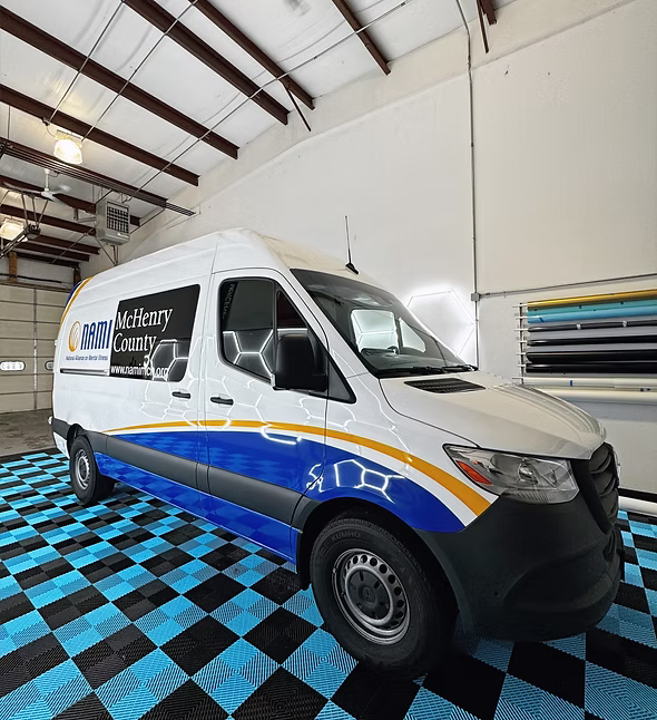 NAMI McHenry County Sprinter van wrapped by Detail Tech