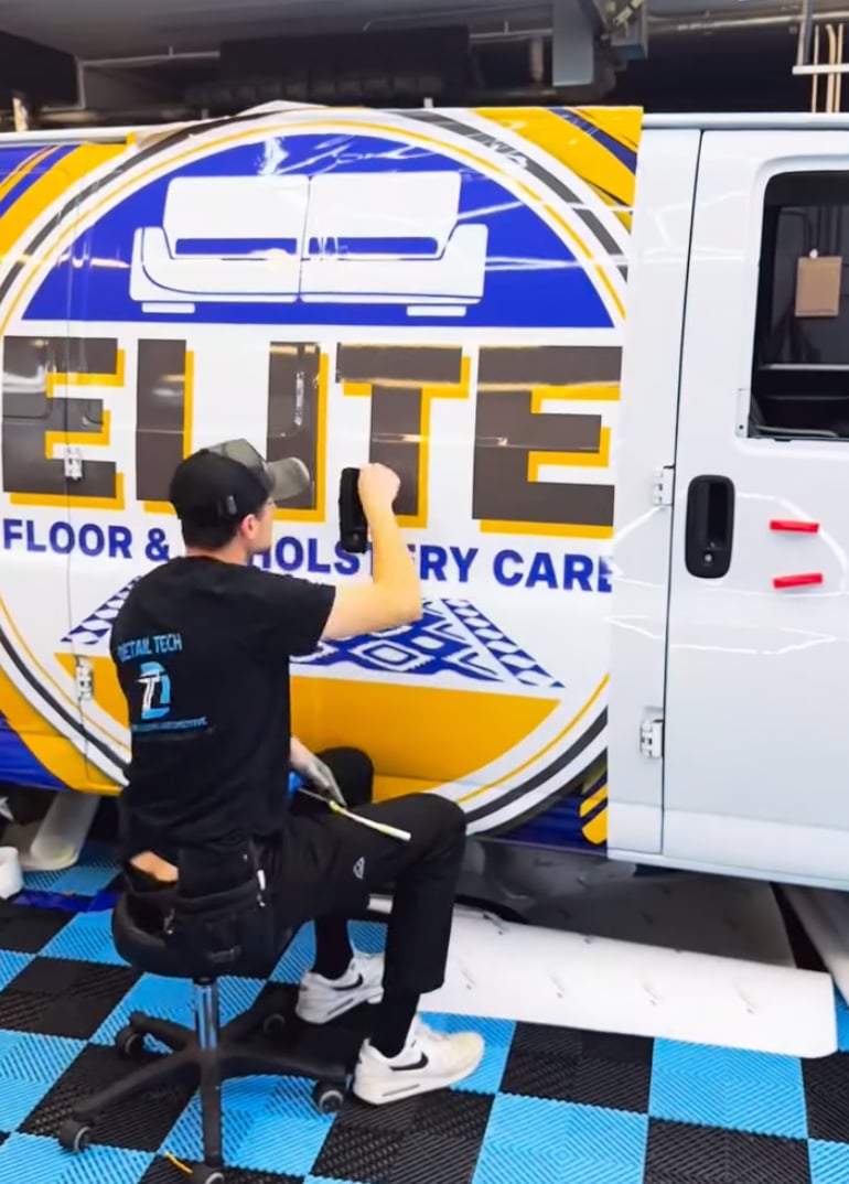 Installing custom commercial fleet wrap