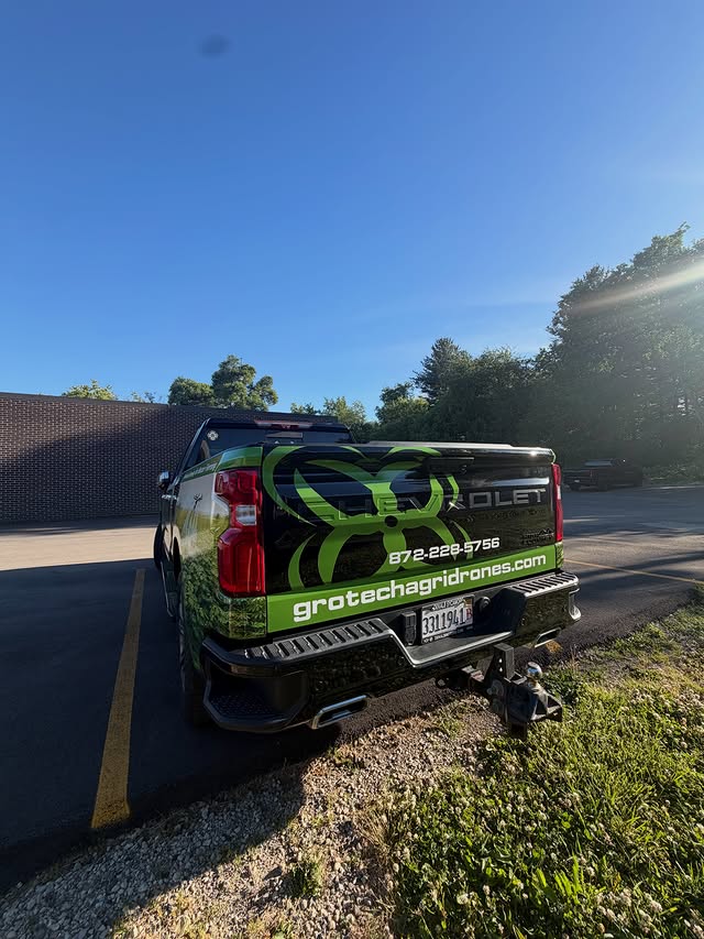 GroTech AgriDrones tailgate graphics by Detail Tech