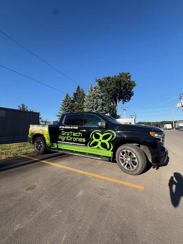 GroTech AgriDrones truck wrap by Detail Tech