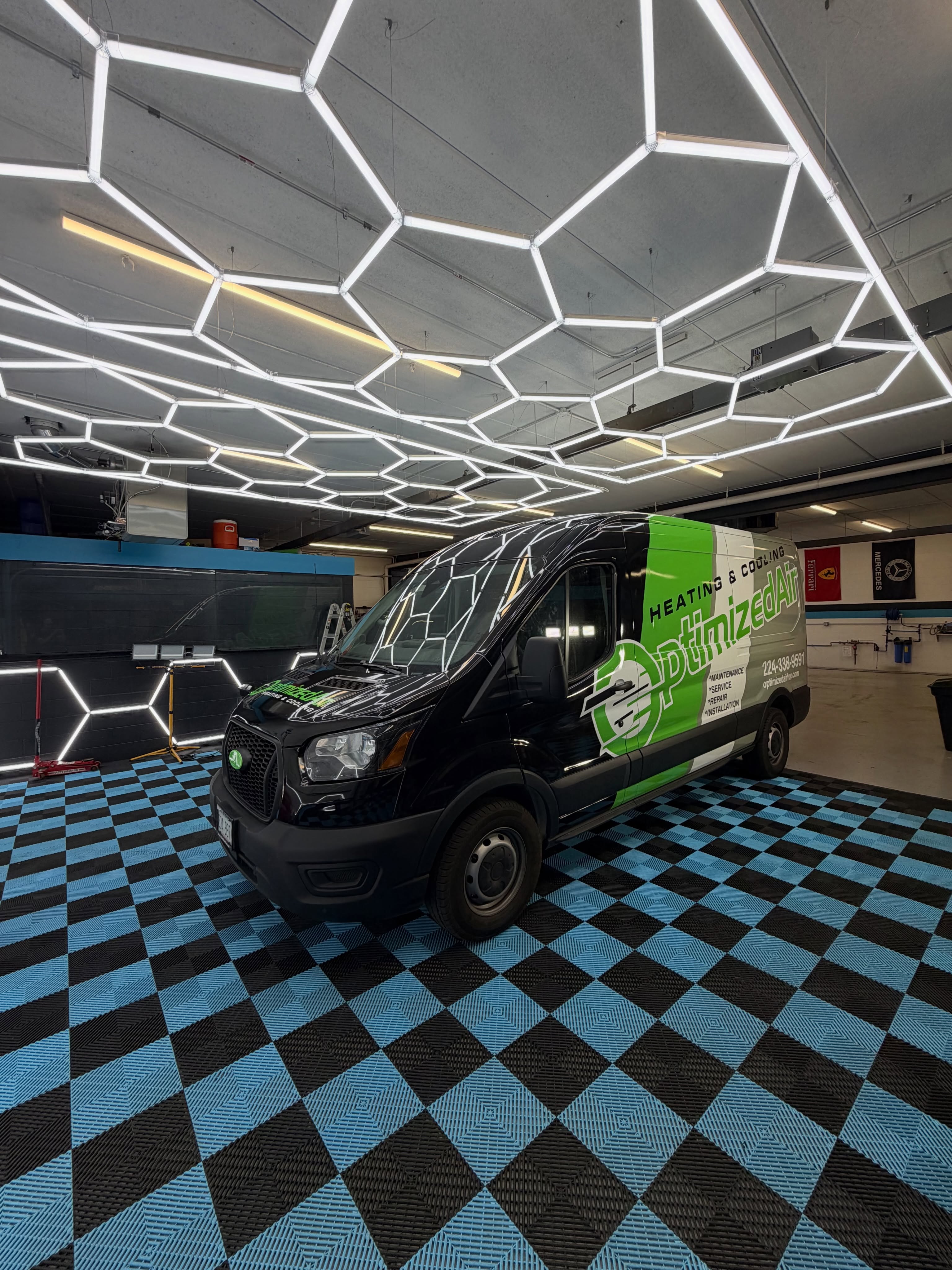 Optimized Air heating and cooling van wrap by Detail Tech