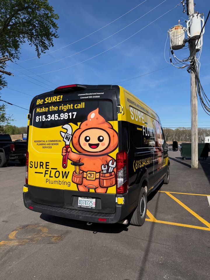 Sure Flow Plumbing van wrap by Detail Tech