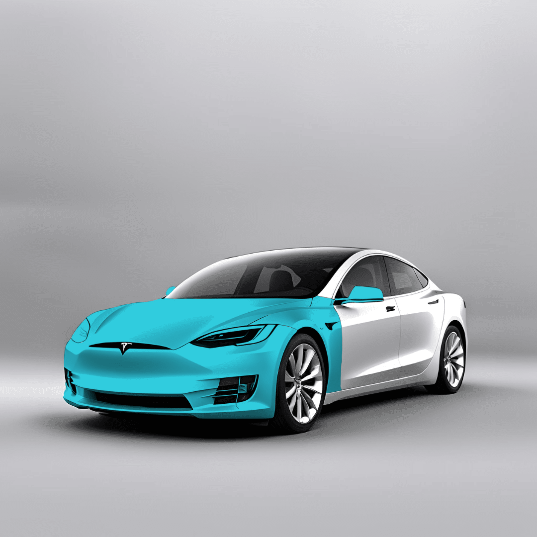 Diagram of full front-end PPF coverage on a sedan