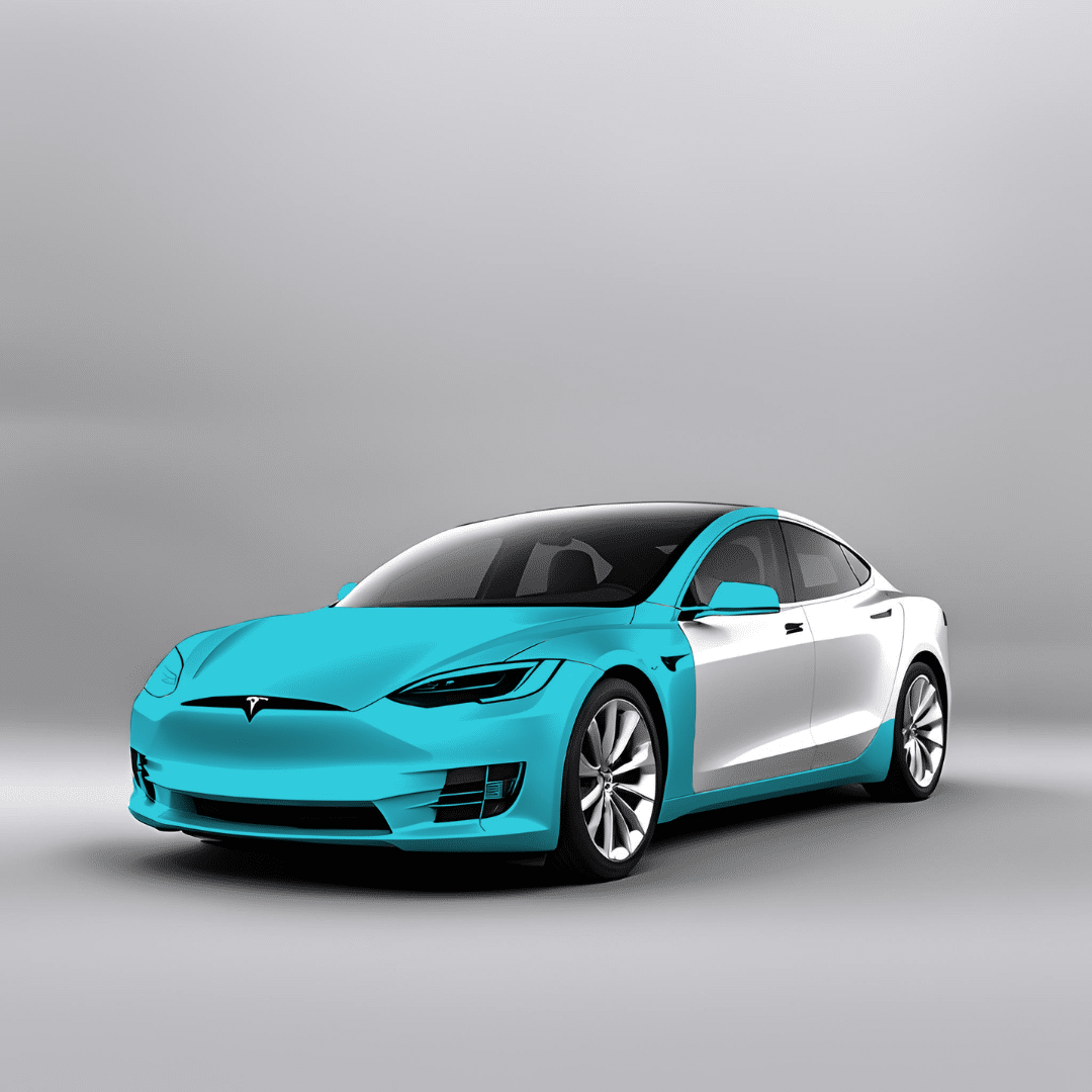 Diagram of track package PPF coverage on a sedan