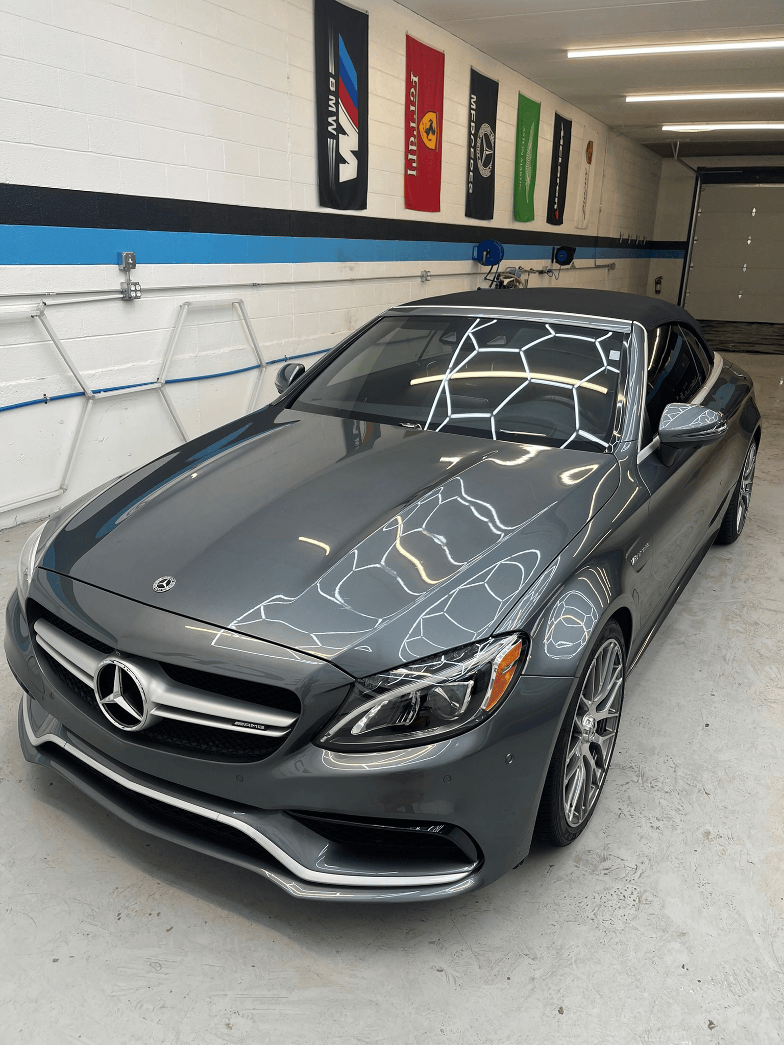 Grey Mercedes-AMG C63 convertible with PPF at Detail Tech
