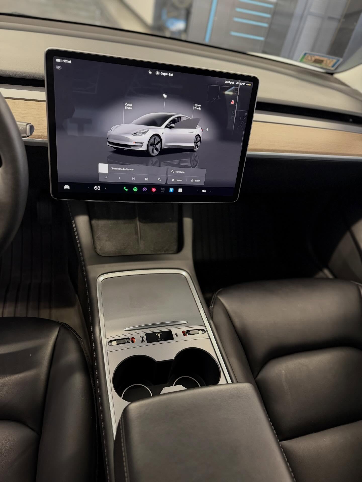 Tesla center console detailed at Detail Tech