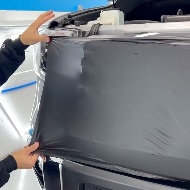 Custom vinyl wrapped sports car